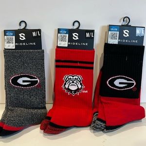 Georgia bulldog full knit men’s socks set of three M/L